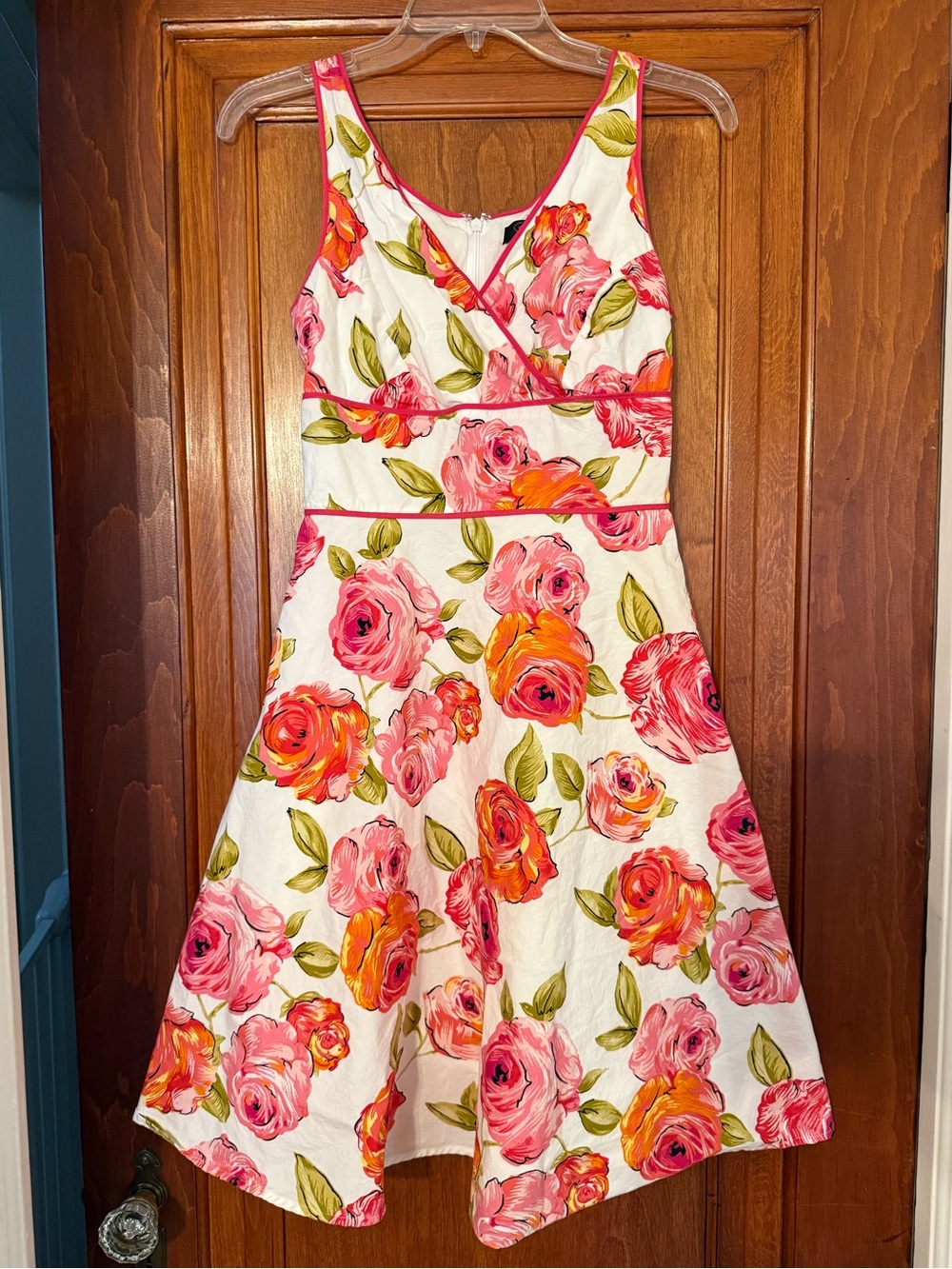 Context petite Floral Print Sleeveless Dress v neck size 2p